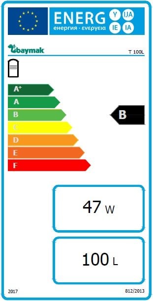 Baymak Aqua 100 Lt Tek Serpantinli Boyler Enerji Etiketi